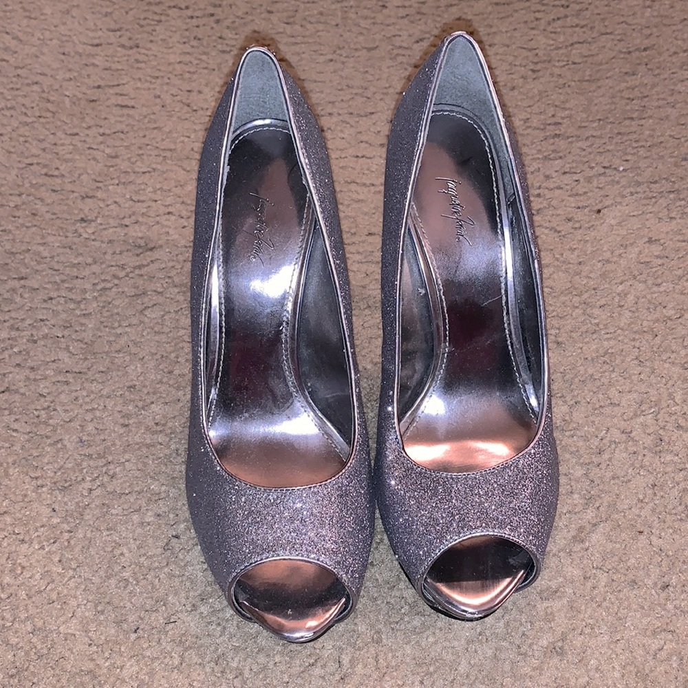 Purple Glitter/ Silver Heels